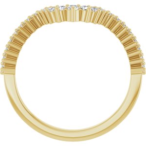 14K Yellow Gold Round Polished 1/5 Ctw Lab-Grown Diamond Contour Band Size 7