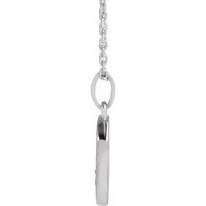 14K White Gold 15.9 X 10 Mm 16-18 In Polished Mountain Necklace