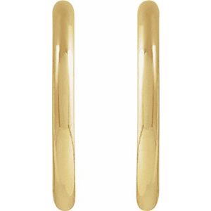14K Yellow Gold-Filled Pair Hoop Earrings, Length: 12 Mm, Thickness: 1.25 Mm