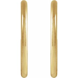 14K Yellow Gold-Filled Pair Hoop Earrings, Length: 15 Mm, Thickness: 1.25 Mm