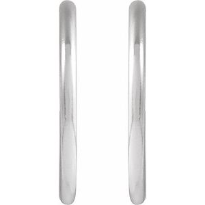 Sterling Silver Pair Hoop Earrings, Length: 15 Mm, Thickness: 1.25 Mm