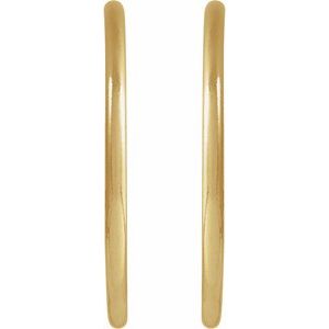 14K Yellow Gold-Filled Pair Hoop Earrings, Length: 20 Mm, Thickness: 1.25 Mm