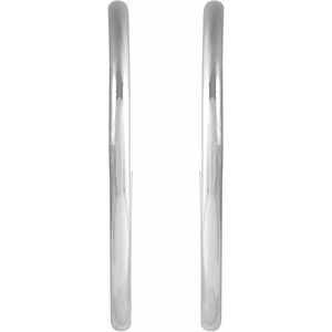 Sterling Silver Pair Hoop Earrings, Length: 20 Mm, Thickness: 1.25 Mm