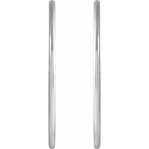 Sterling Silver Pair Hoop Earrings, Length: 30 Mm, Thickness: 1.25 Mm