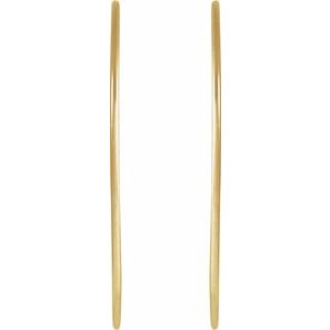 14K Yellow Gold-Filled Pair Hoop Earrings, Length: 45 Mm, Thickness: 1.25 Mm
