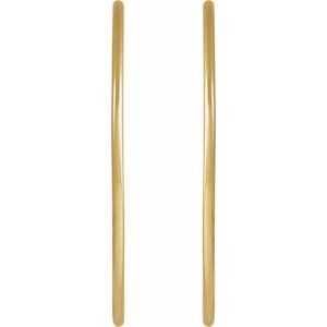 14K Yellow Gold-Filled Pair Hoop Earrings, Length: 38 Mm, Thickness: 1.25 Mm