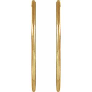 14K Yellow Gold-Filled Pair Hoop Earrings, Length: 30 Mm, Thickness: 1.25 Mm