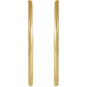 14K Yellow Gold-Filled Pair Hoop Earrings, Length: 25 Mm, Thickness: 1.25 Mm