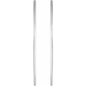 Sterling Silver Pair Hoop Earrings, Length: 45 Mm, Thickness: 1.25 Mm