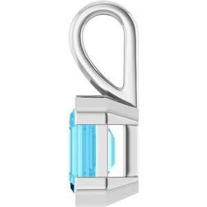 14K White Gold Emerald 8 X 6 Mm Lab-Grown Aqua Sapphire Pendant