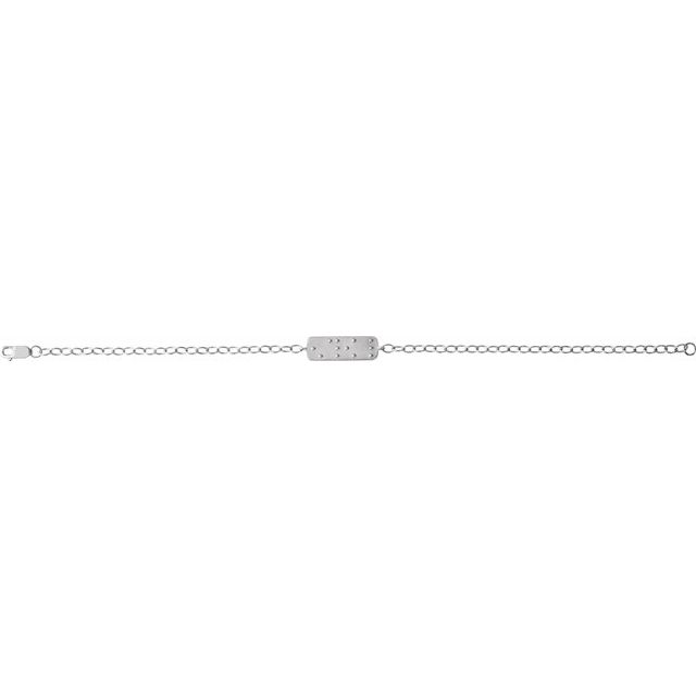 14K White Gold Or Sterling Silver 22.7 X 2.2 Mm 7 In Polished Love Braille Word Bracelet