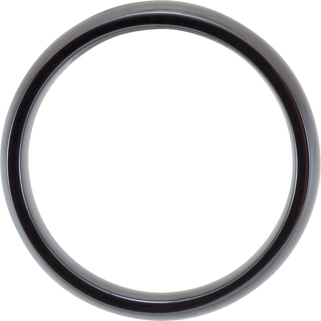 Black Titanium Polished 6 Mm Polished Comfort-Fit Half Round Band Size 7.5