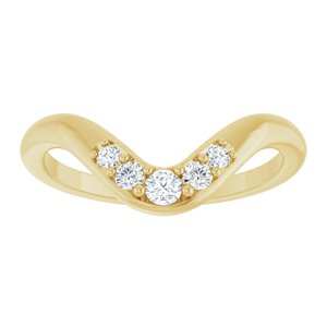 14K Yellow Gold Round Polished 1/6 Ctw Natural Diamond Contour Band Size 7