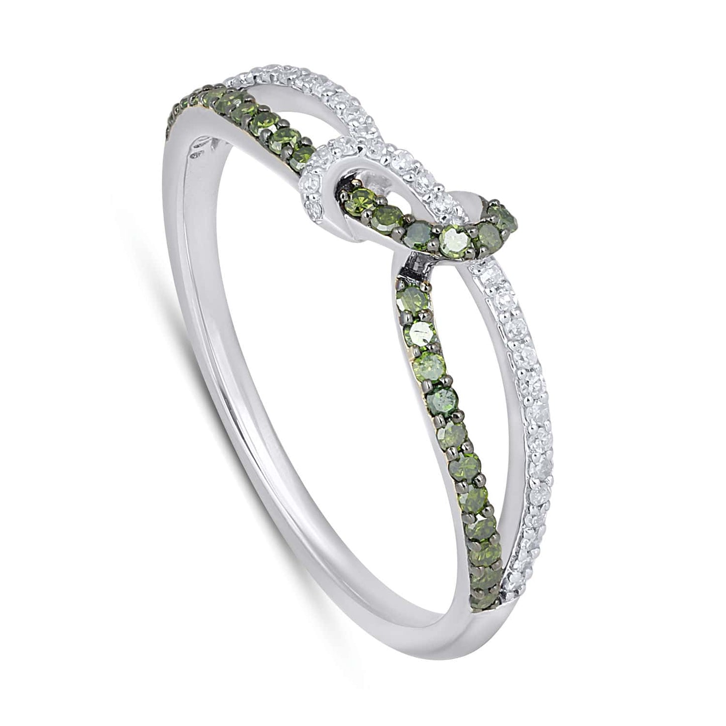 10K Yellow Or White Gold 0.23-0.24 Cttw Green Diamond Ladies Ring