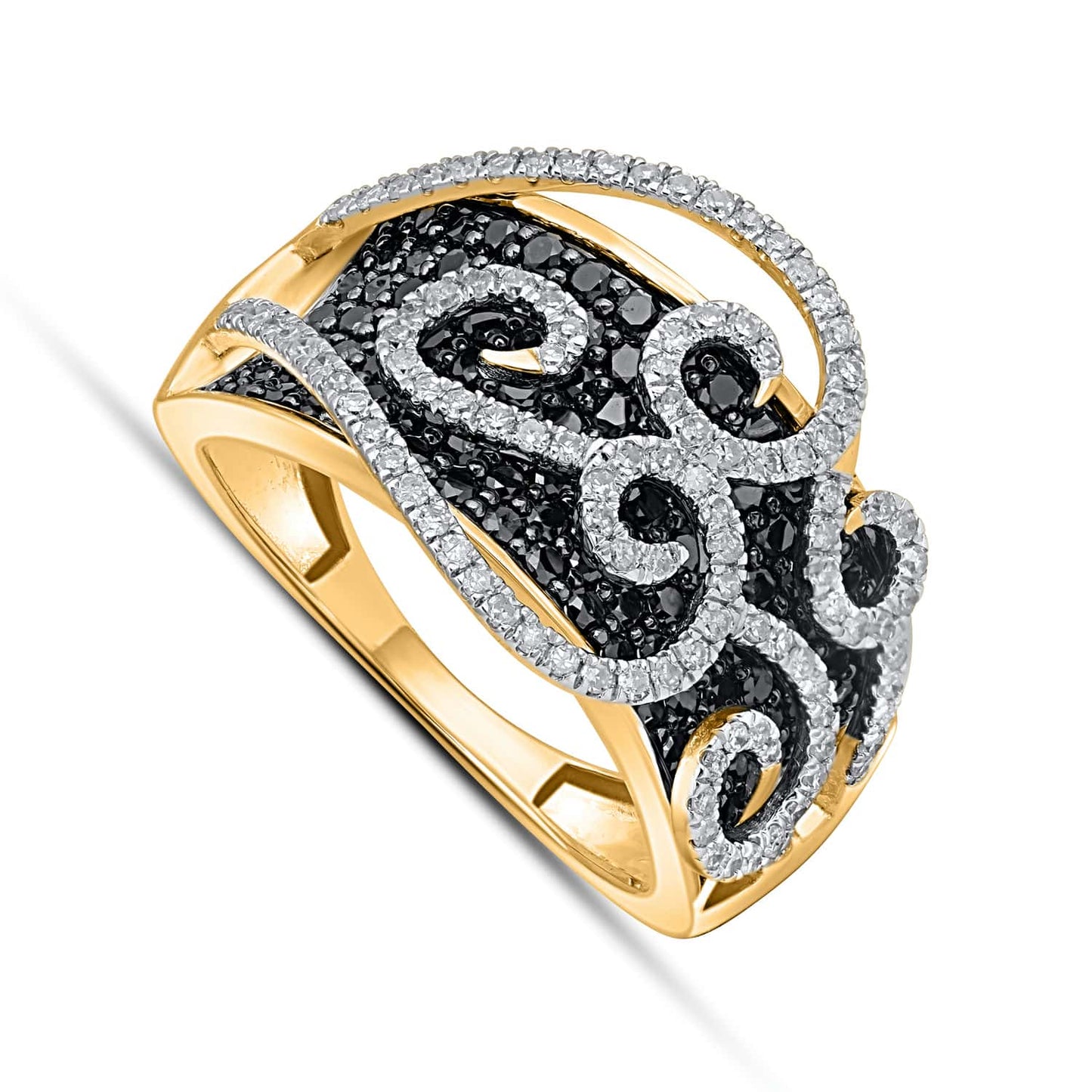 10K Yellow Gold 1.45 Cttw Green Diamond Ladies Band