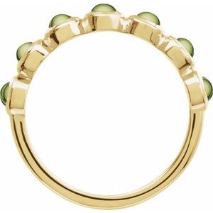 14K Yellow Gold Round 3 Mm Polished Natural Peridot Stackable Ring Size 7
