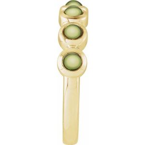 14K Yellow Gold Round 3 Mm Polished Natural Peridot Stackable Ring Size 7