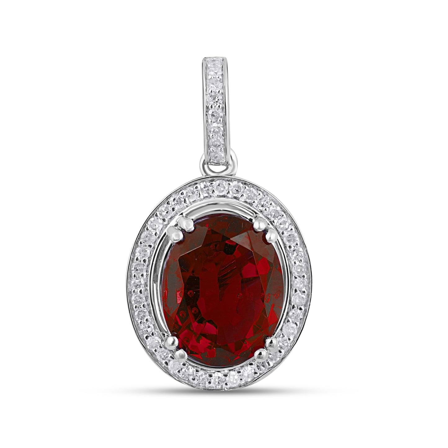 10K White Gold 0.17-0.18 Cttw Diamond "Ruby" Pendant