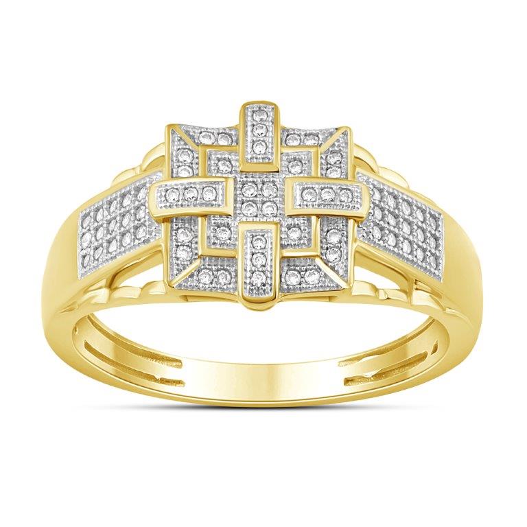 10K Yellow Gold 0.20 Cttw Diamond Mens Ring