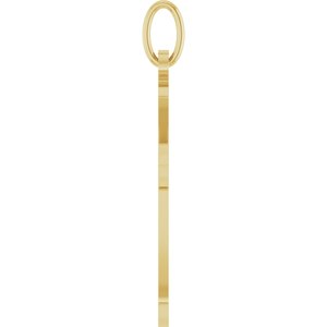 14K Yellow Gold 25.1 X 15 Mm Polished Cross Pendant