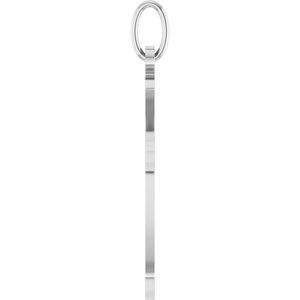 14K White Gold 25.1 X 15 Mm Polished Cross Pendant