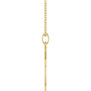 14K Yellow Gold 25.1 X 15 Mm 18 In Polished Cross Necklace