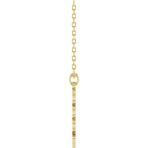 14K Yellow Gold 2024 19.1 X 5.4 Mm 18 In Polished Petite Year Necklace