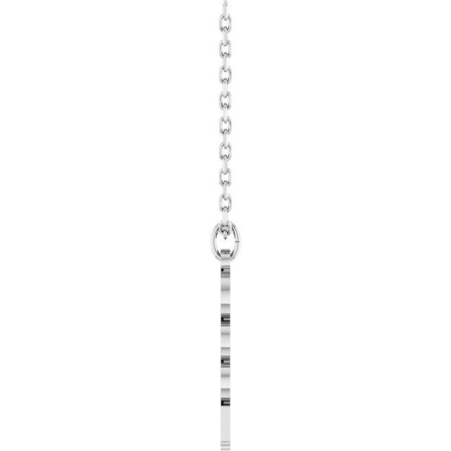 14K White Gold 19.1 X 5.4 Mm 18 In Polished Petite Year 2025 Necklace