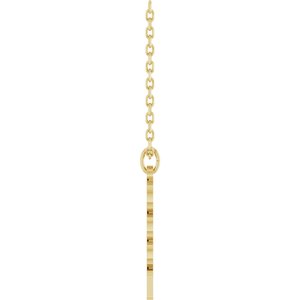 14K Yellow Gold 2023 19.1 X 5.4 Mm 18 In Polished Petite Year Necklace