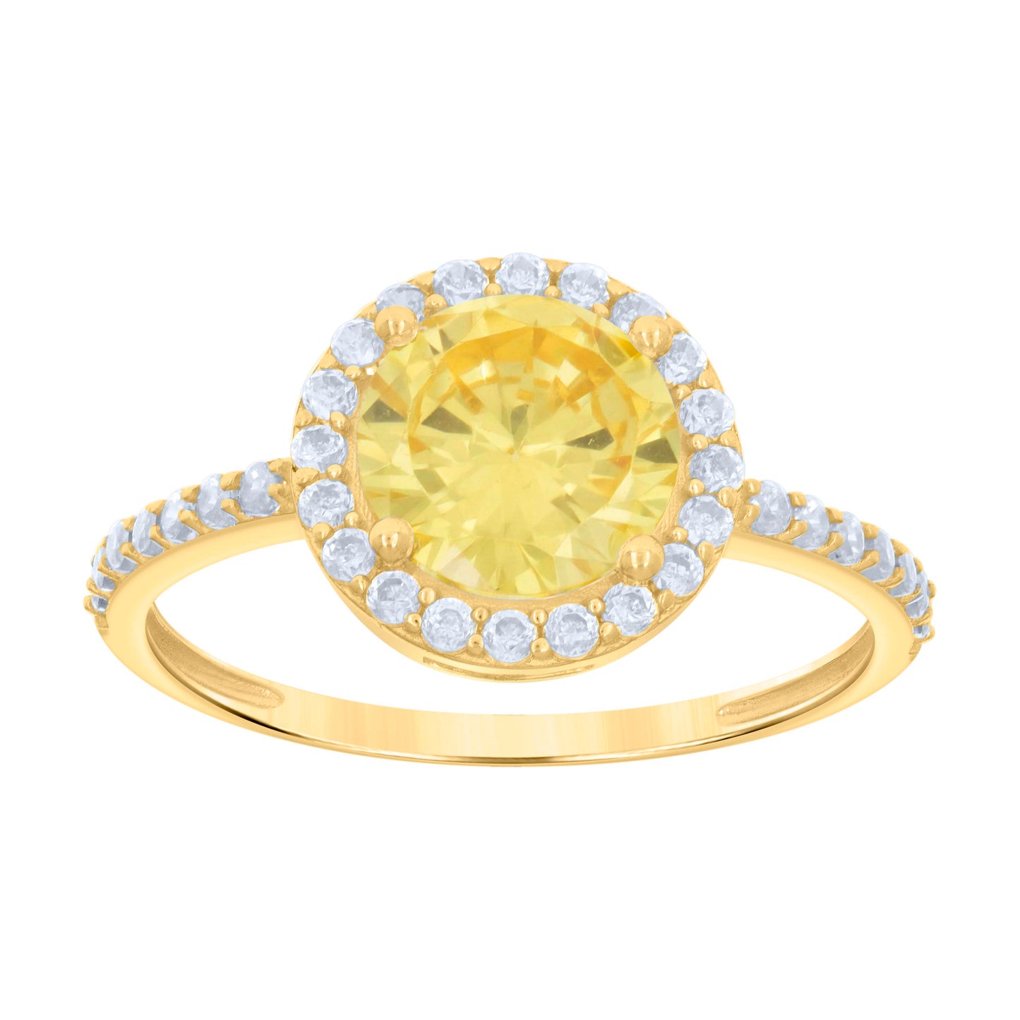 10K Yellow Gold Womens Cubic-Zirconia Bridal Anniversary Engagement Wedding Ring