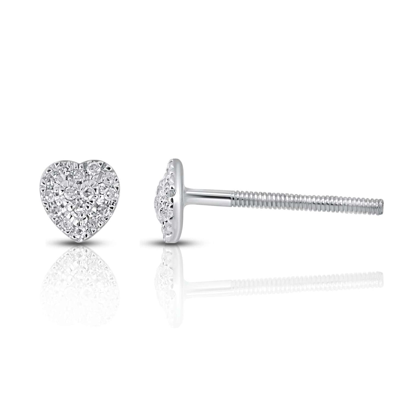 10K Yellow Or White Gold 0.06 Cttw Diamond "Heart" Earring