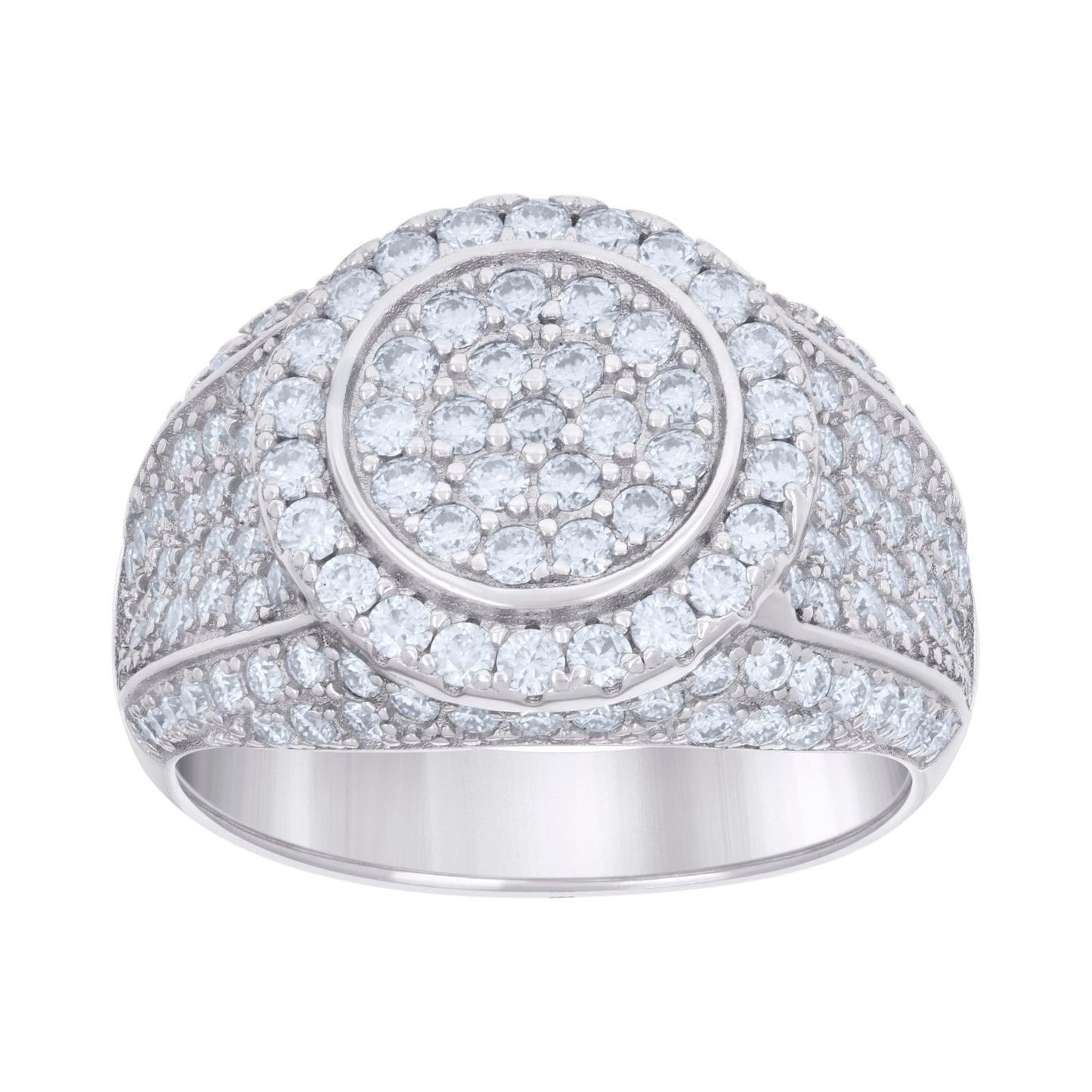 Sterling Silver Mens 2.67ct Moissanite Fashion Bridal Anniversary Wedding Engagement Band Ring