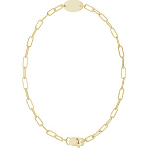 14K Yellow Gold 11 X 5 Mm 7 In Polished Engravable Oval Bracelet