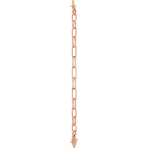 14K Rose Gold 11 X 5 Mm 7 In Polished Engravable Oval Bracelet