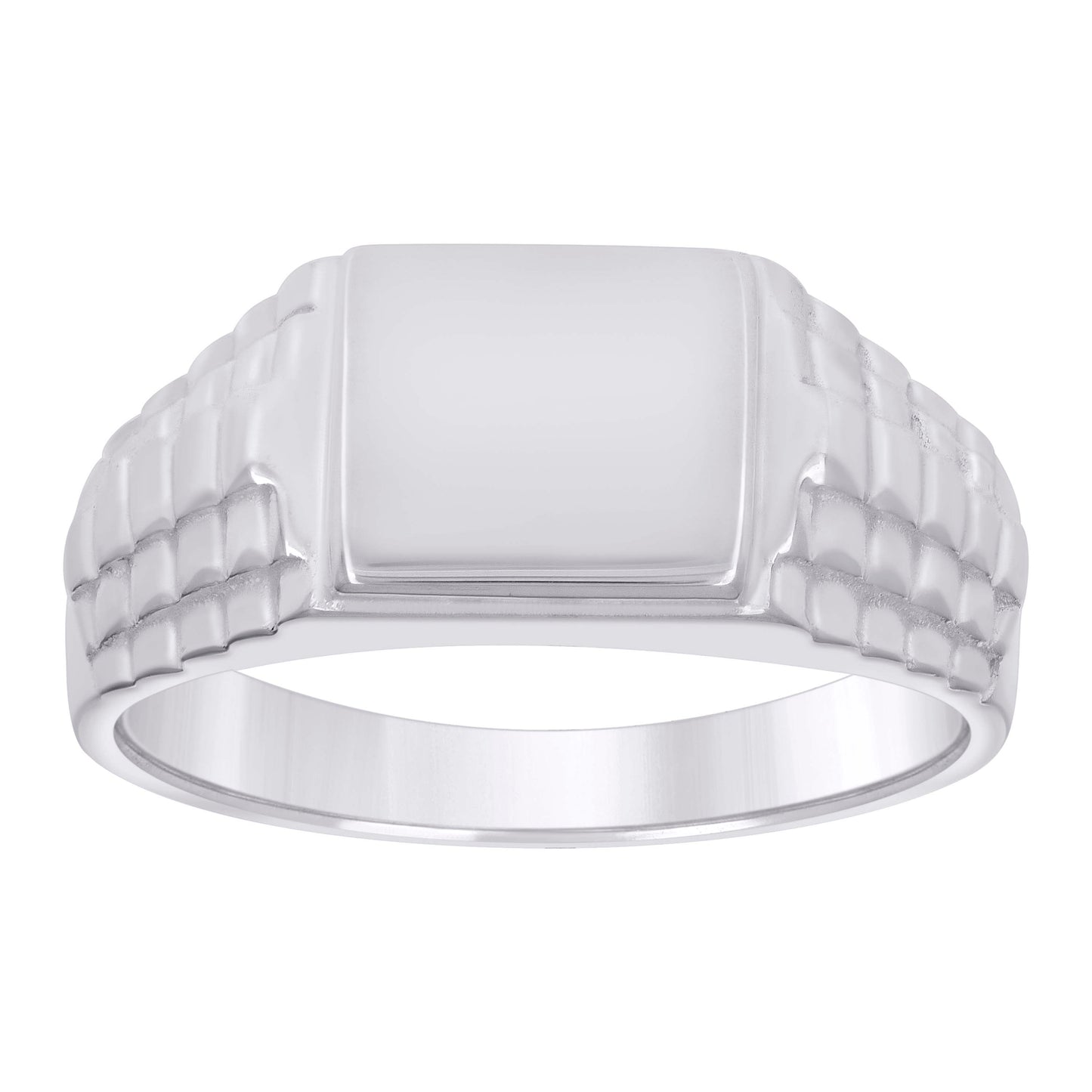 Sterling Silver Mens Square Head Fashion Bridal Anniversary Wedding Engagement Band Ring