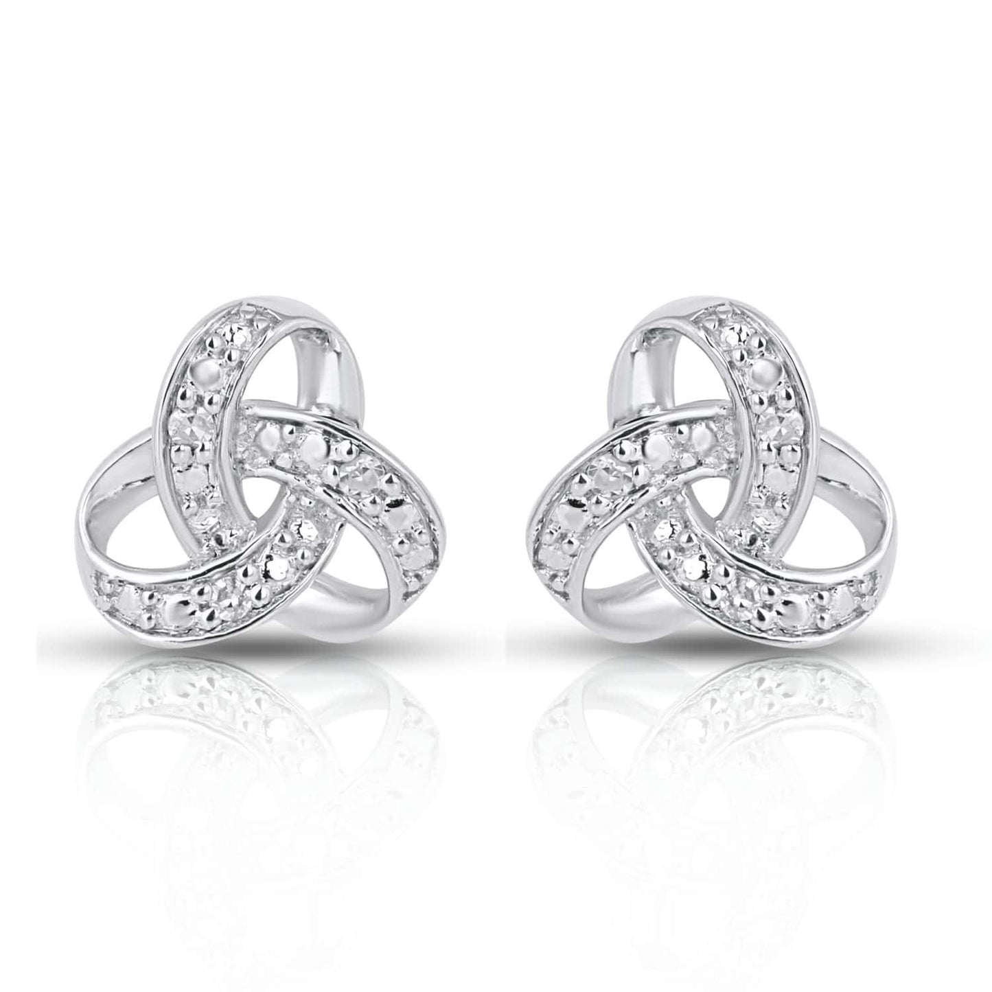 925 Sterling Silver 0.02 Cttw Diamond Earring