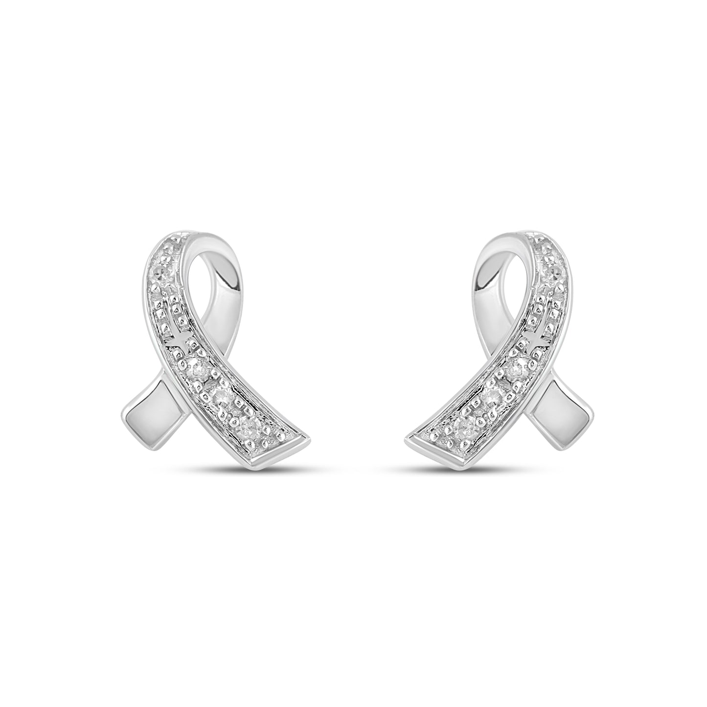 925 Sterling Silver 0.03-0.04 Cttw Diamond Earring