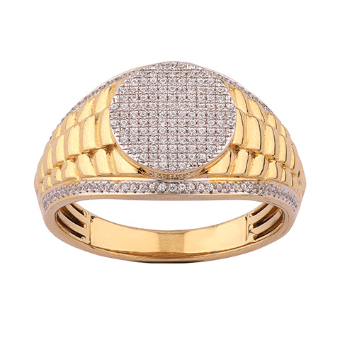 10K Yellow Gold 0.25 Cttw Diamond Mens Ring