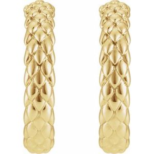 14K Yellow Gold Scale Hoop Earrings