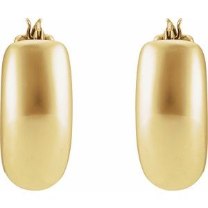 14K Yellow Gold Pair Electroform Hoop Earrings, Length: 20 Mm, Thickness: 8.5 Mm