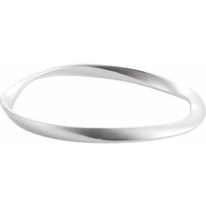 Sterling Silver 4 Mm 7 1/2 In Polished Wavy Bangle Bracelet