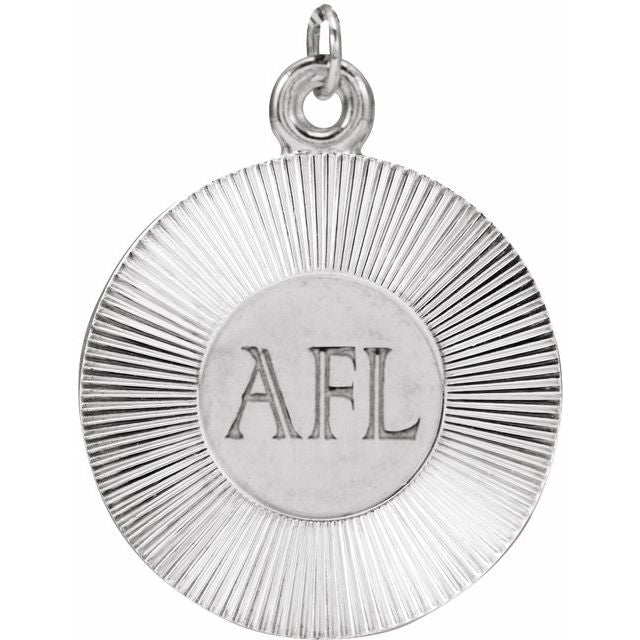 14K White Gold 21.4 X 15 Mm Polished Engravable Pendant