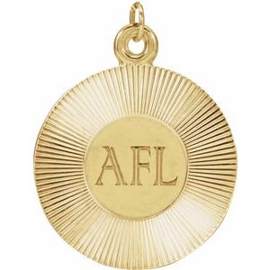14K Yellow Gold 21.4 X 15 Mm Polished Engravable Pendant
