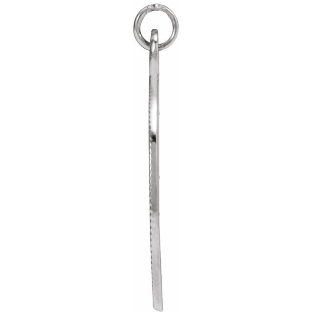 14K White Gold 21.4 X 15 Mm Polished Engravable Pendant