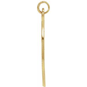 14K Yellow Gold 21.4 X 15 Mm Polished Engravable Pendant