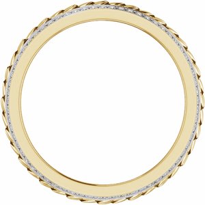 14K Yellow Gold Round 1 Mm G-H Si1-Si2 5/8 Ctw Lab-Grown Diamond Mens Band Size 10