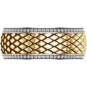 14K Yellow Gold Round 1 Mm G-H Si1-Si2 5/8 Ctw Lab-Grown Diamond Mens Band Size 10