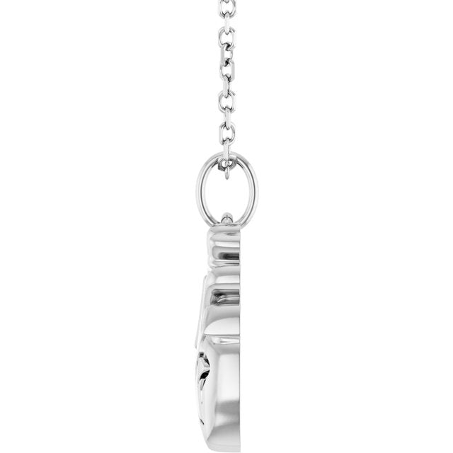 Sterling Silver 15.7 X 6.9 Mm 16-18 In Polished Anatomical Heart Necklace