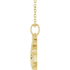 14K Yellow Gold 15.7 X 6.9 Mm 16-18 In Polished Anatomical Heart Necklace