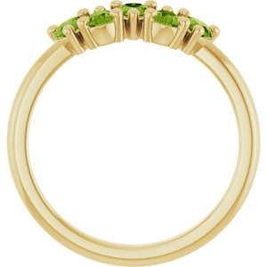 14K Yellow Gold Pear 5 X 3 Mm Polished Natural Peridot Five-Stone Ring Size 7
